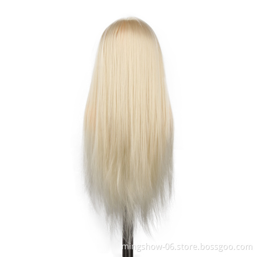 Hairdressing barber mannequin training heads long  hair white  with shoulders